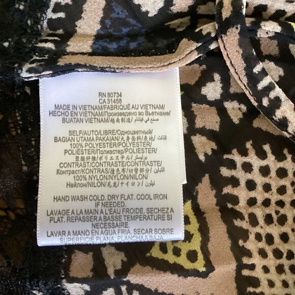 NWT BCBGeneration BOHO Chiffon Lace Tribal Swing Tank Top XS 148C - Picture 9 of 10